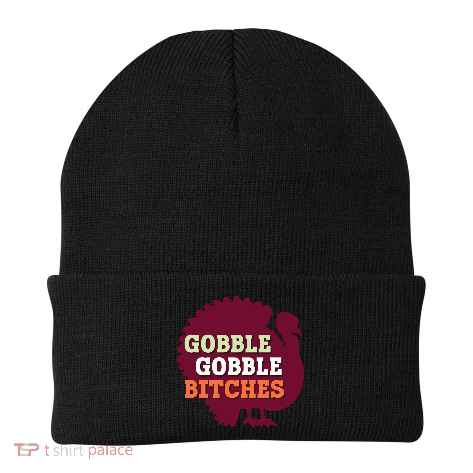 Gobble Gobble Bitches Thanksgiving Turkey Virginia Tech Hokies VT Beanie