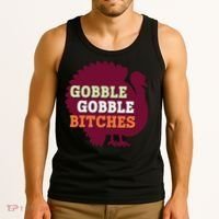 Gobble Gobble Bitches Thanksgiving Turkey Virginia Tech Hokies VT Tank Top thumb 3