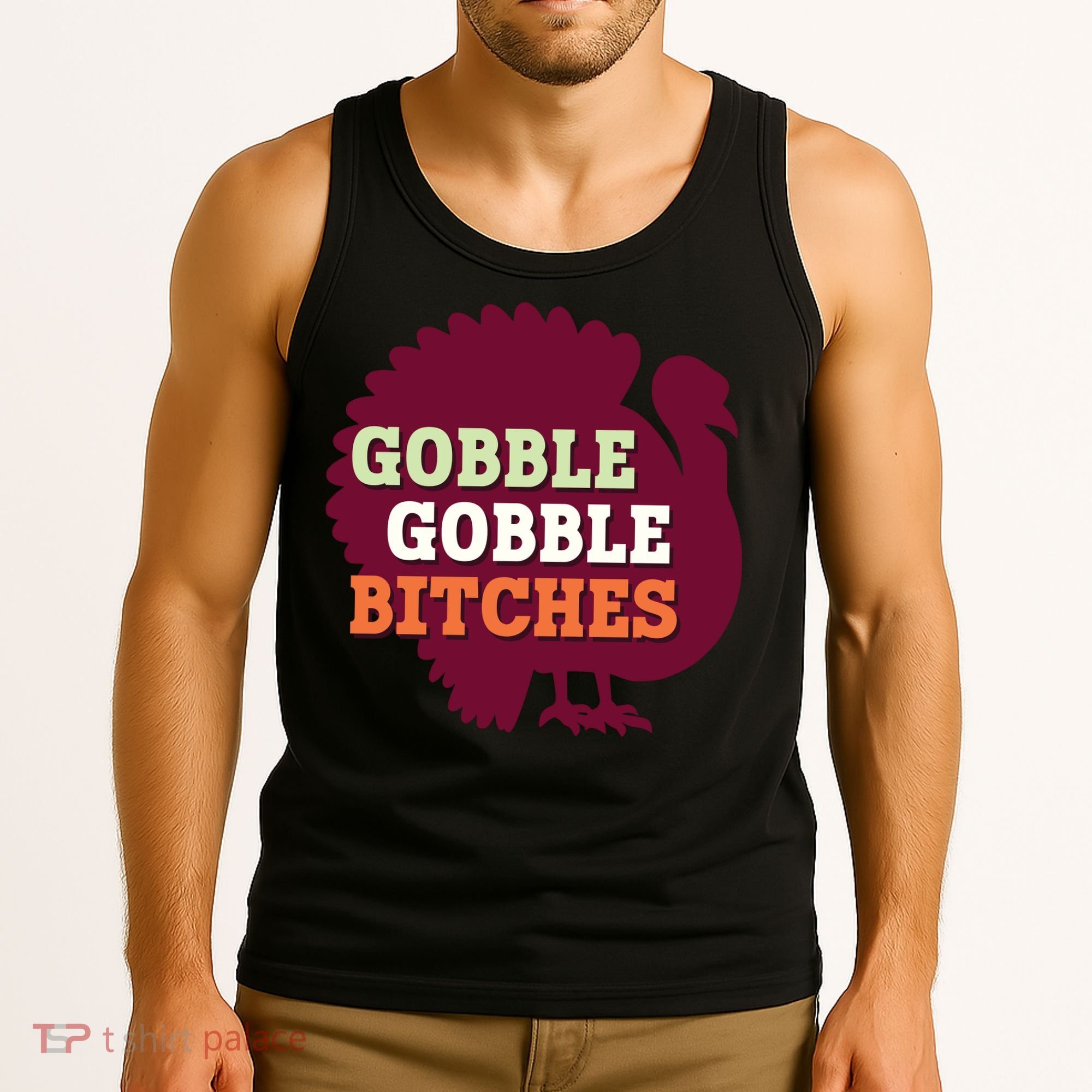 Gobble Gobble Bitches Thanksgiving Turkey Virginia Tech Hokies VT Tank Top