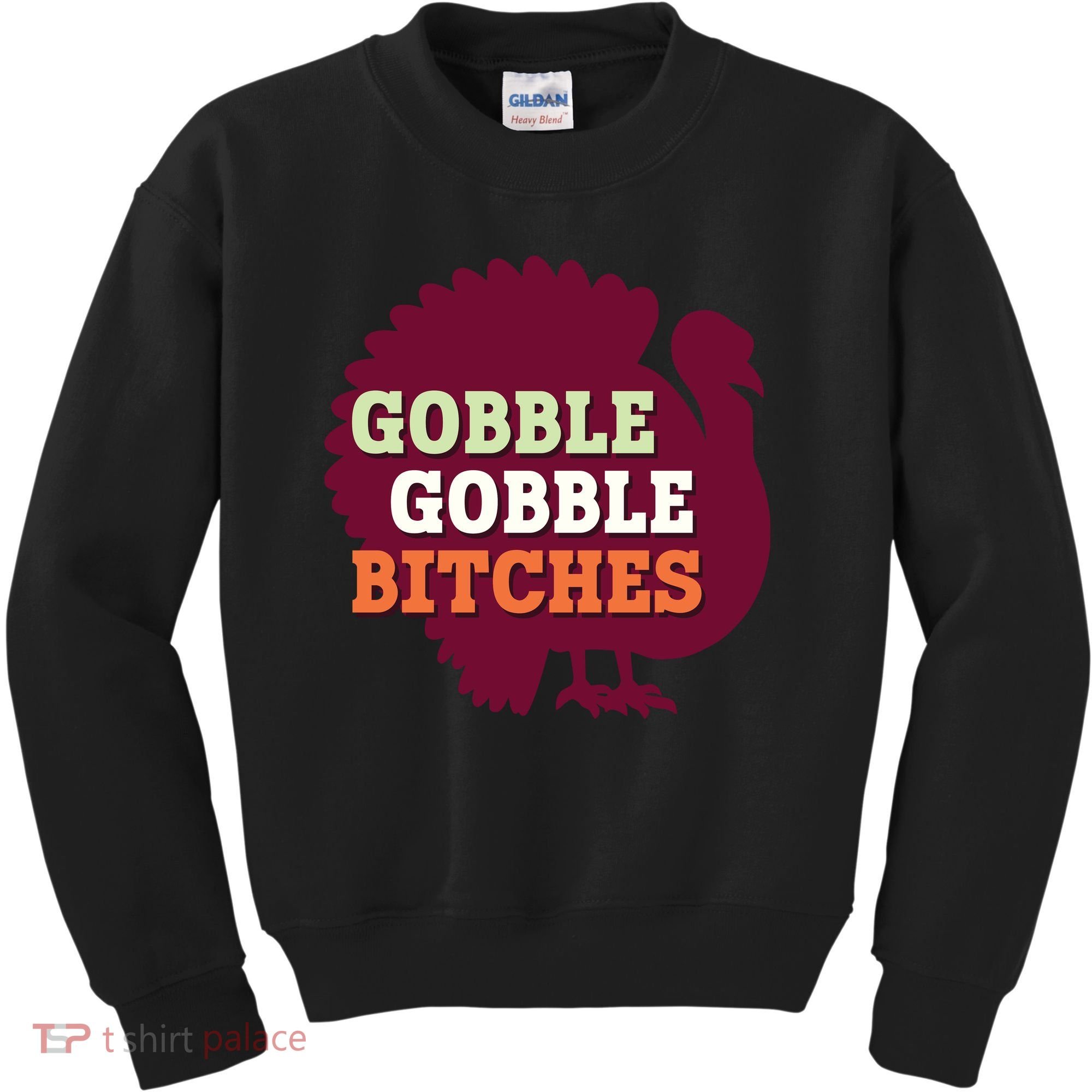 Gobble Gobble Bitches Thanksgiving Turkey Virginia Tech Hokies VT Kids Sweatshirt