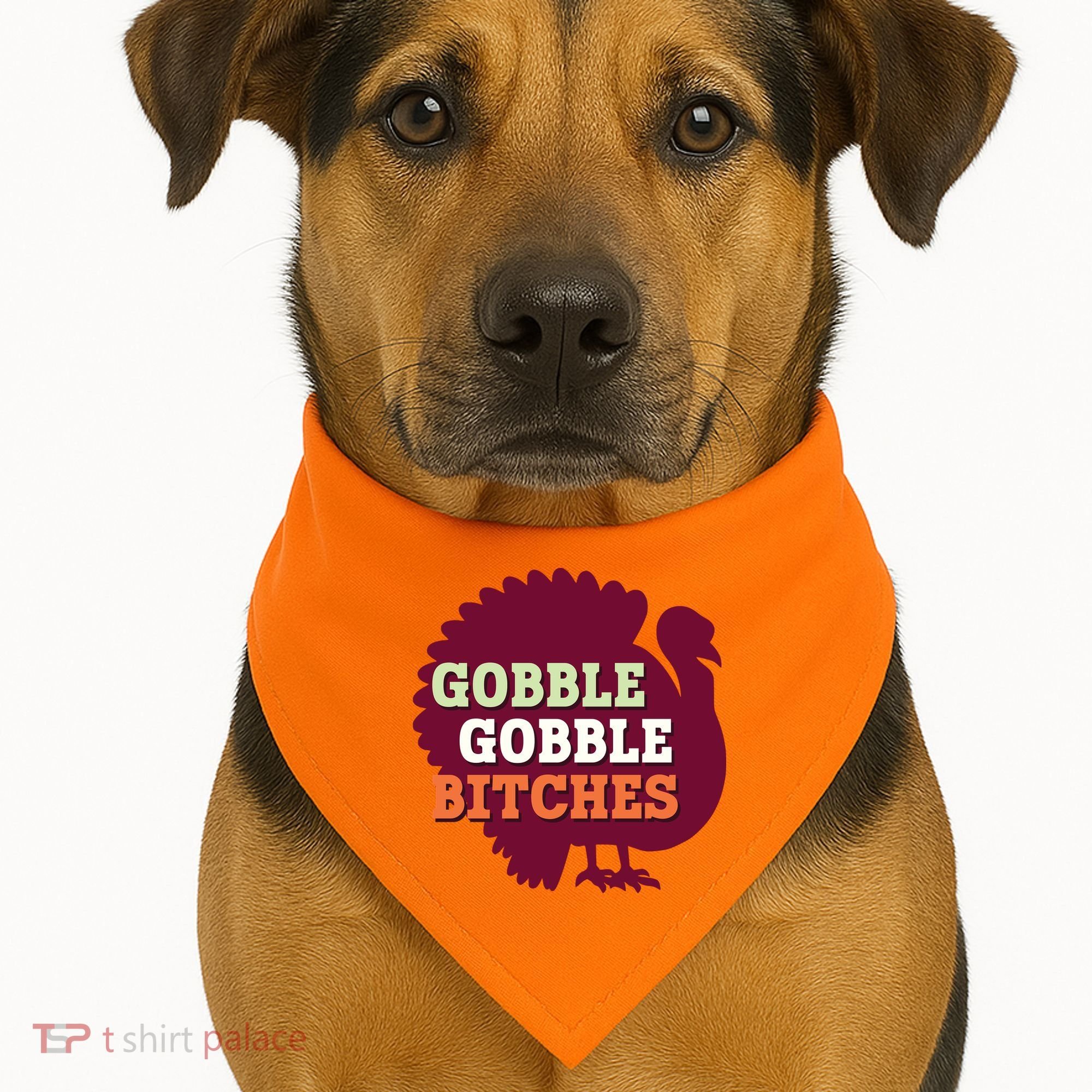 Gobble Gobble Bitches Thanksgiving Turkey Virginia Tech Hokies VT USA-Made Doggie Bandana