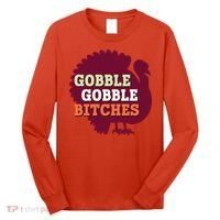 Gobble Gobble Bitches Thanksgiving Turkey Virginia Tech Hokies VT Long Sleeve Shirt thumb 0