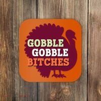 Gobble Gobble Bitches Thanksgiving Turkey Virginia Tech Hokies VT Coaster thumb 0