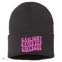 Gaslight Gatekeep Boss Gift Sustainable Knit Beanie thumb 0