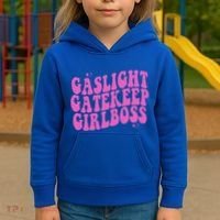 Gaslight Gatekeep Boss Gift Kids Hoodie thumb 3