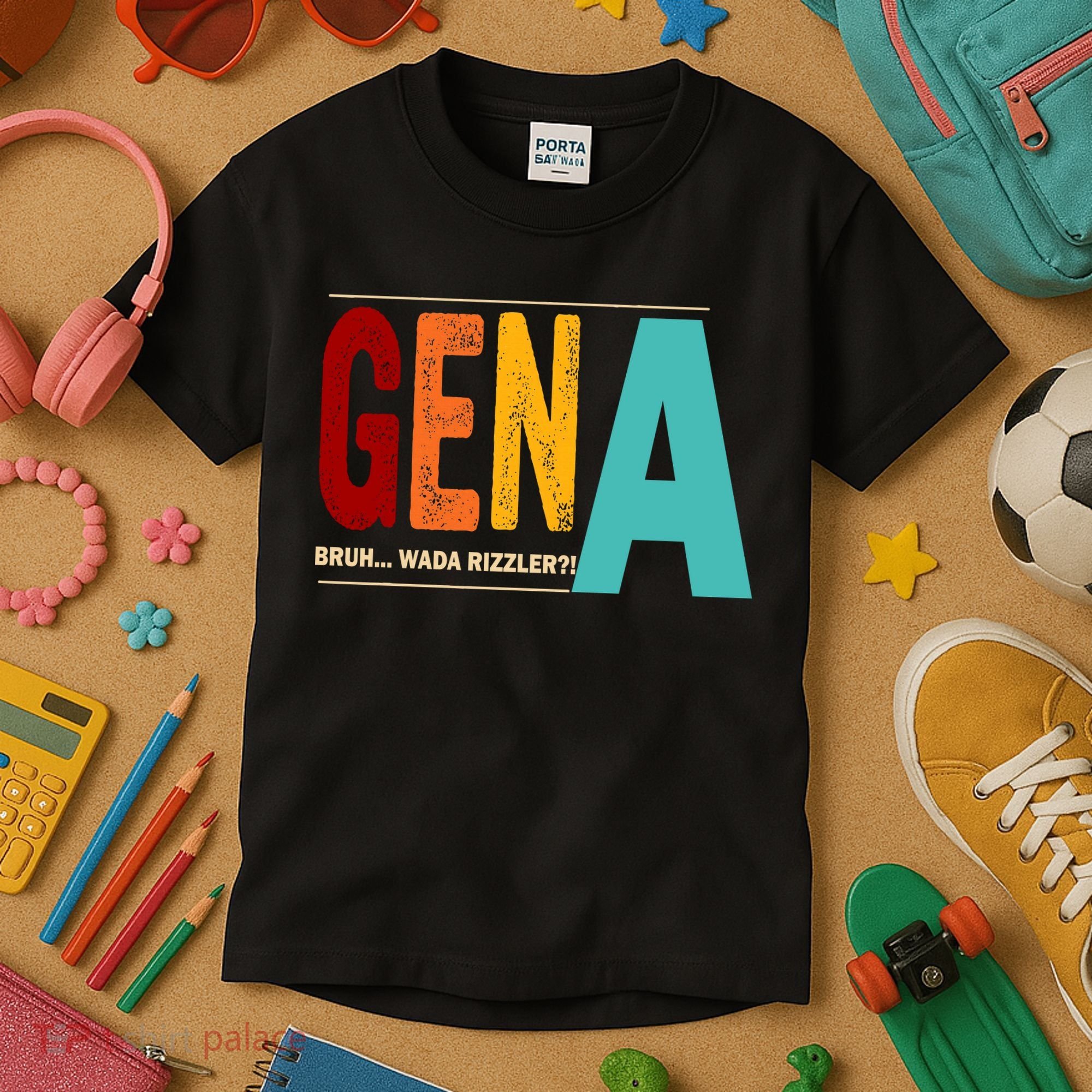 Gena Gen Bruh Wada Rizzler Kids T-Shirt