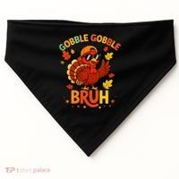 Gobble Gobble Bruh Funny Cute Thanksgiving USA-Made Doggie Bandana thumb 0