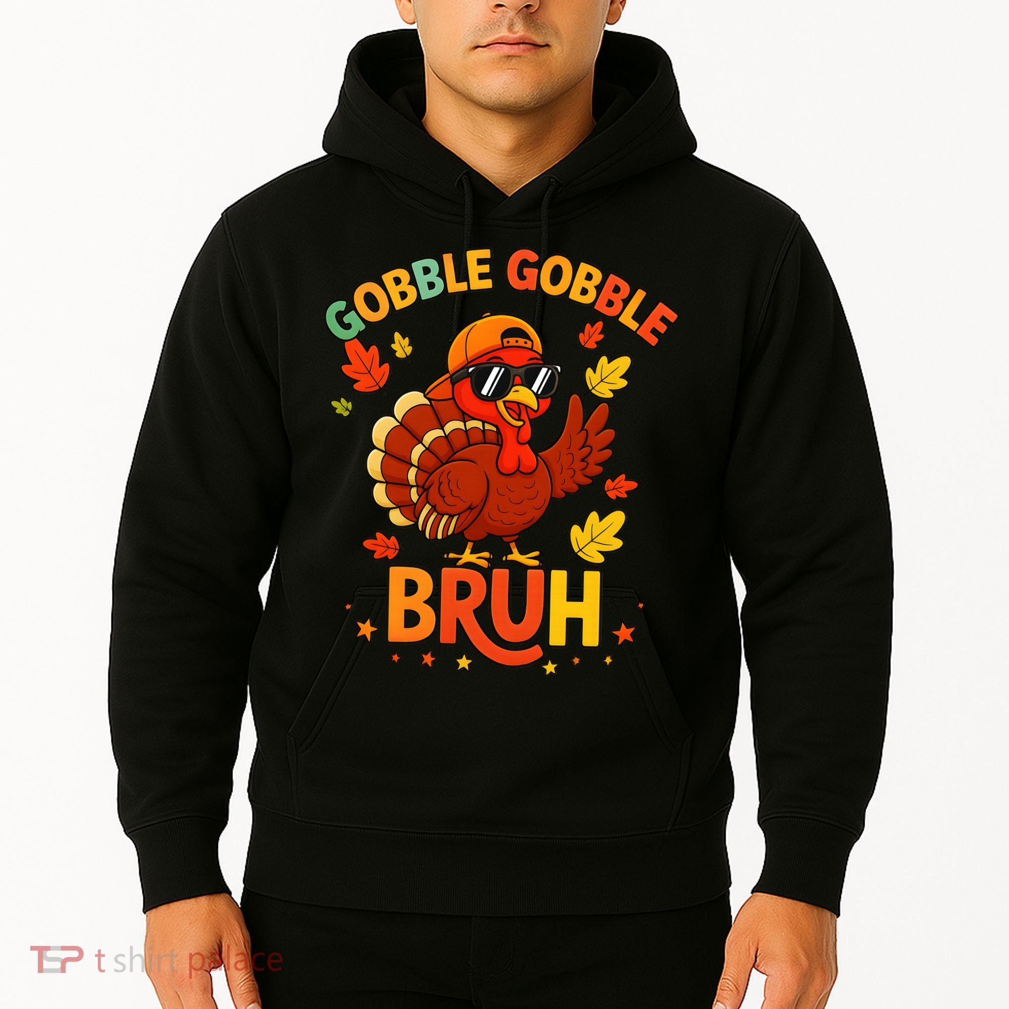 Gobble Gobble Bruh Funny Cute Thanksgiving Hoodie