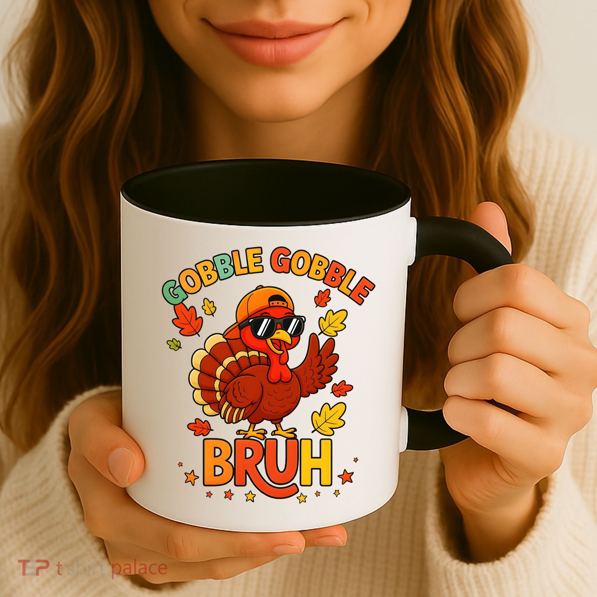 Gobble Gobble Bruh Funny Cute Thanksgiving Coffee Mug