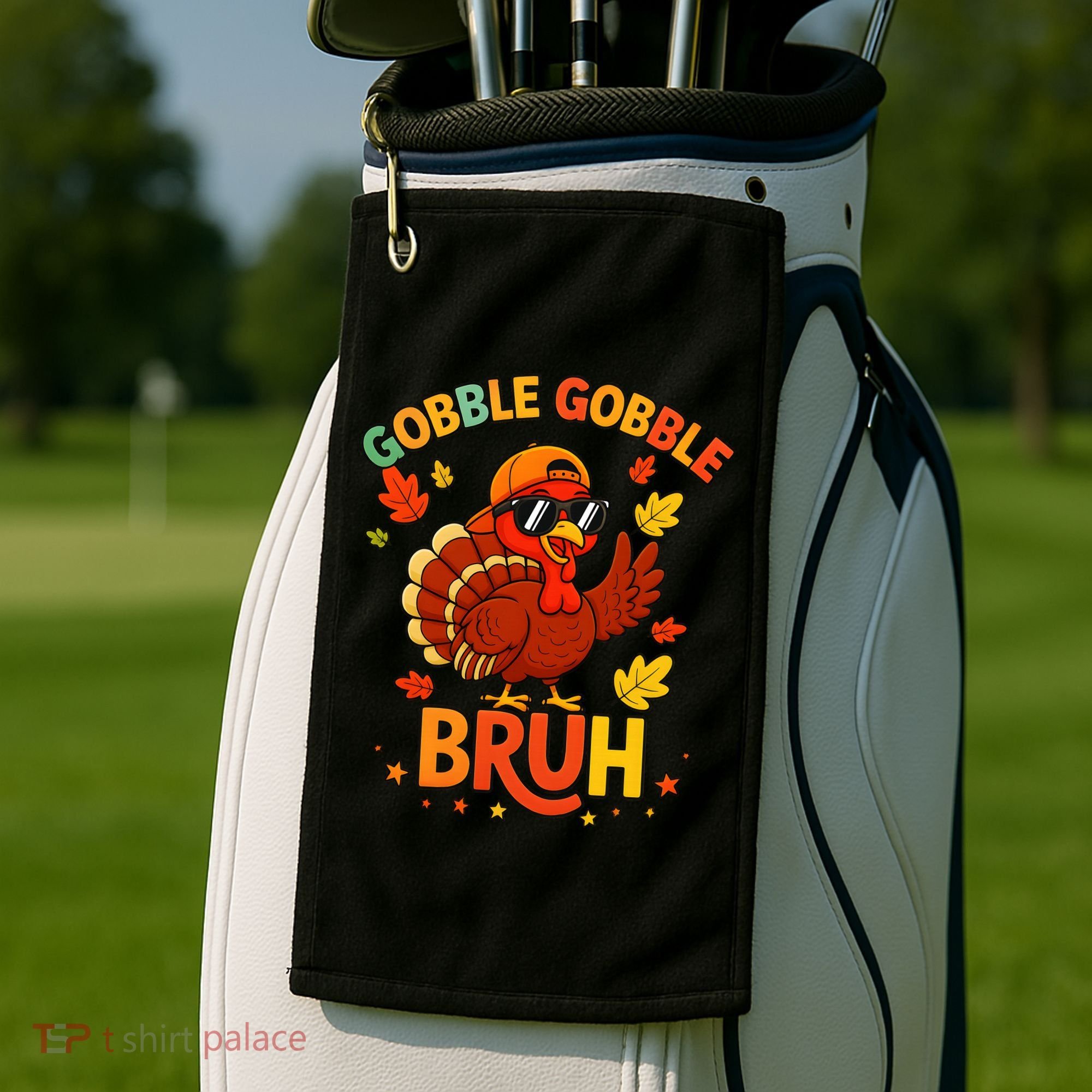 Gobble Gobble Bruh Funny Cute Thanksgiving Golf Towel