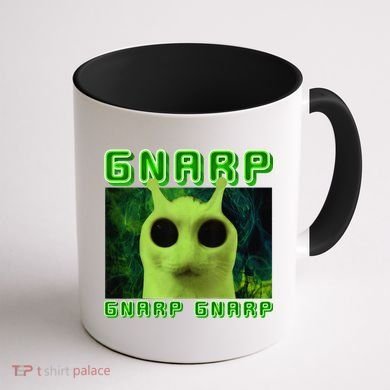 Gnarp Gnarp Cat Silly Alien Meme Cat Meme Brainrot Memes Coffee Mug back