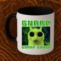 Gnarp Gnarp Cat Silly Alien Meme Cat Meme Brainrot Memes Coffee Mug thumb 2