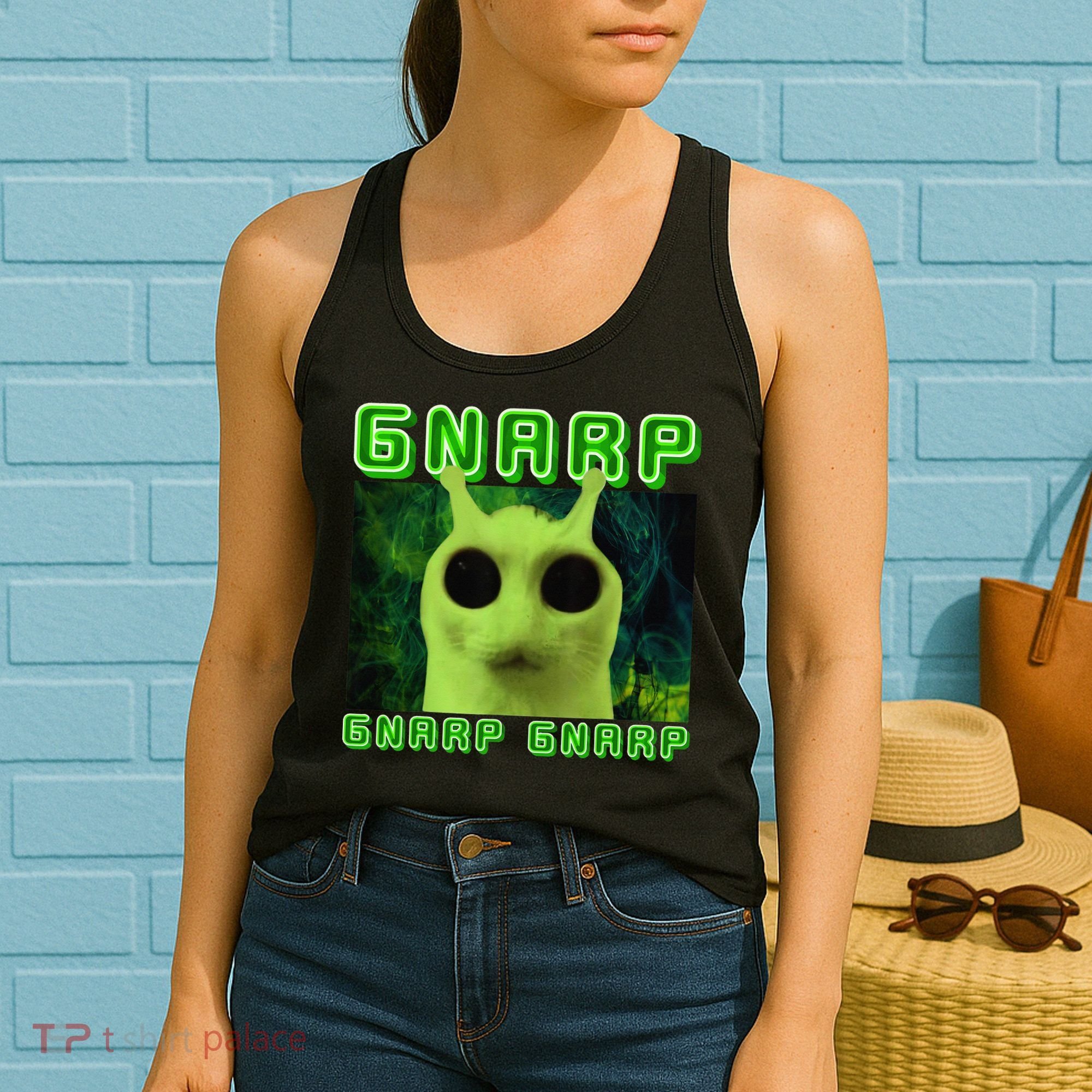 Gnarp Gnarp Cat Silly Alien Meme Cat Meme Brainrot Memes Women's Tank Top