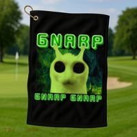 Gnarp Gnarp Cat Silly Alien Meme Cat Meme Brainrot Memes Golf Towel thumb 1
