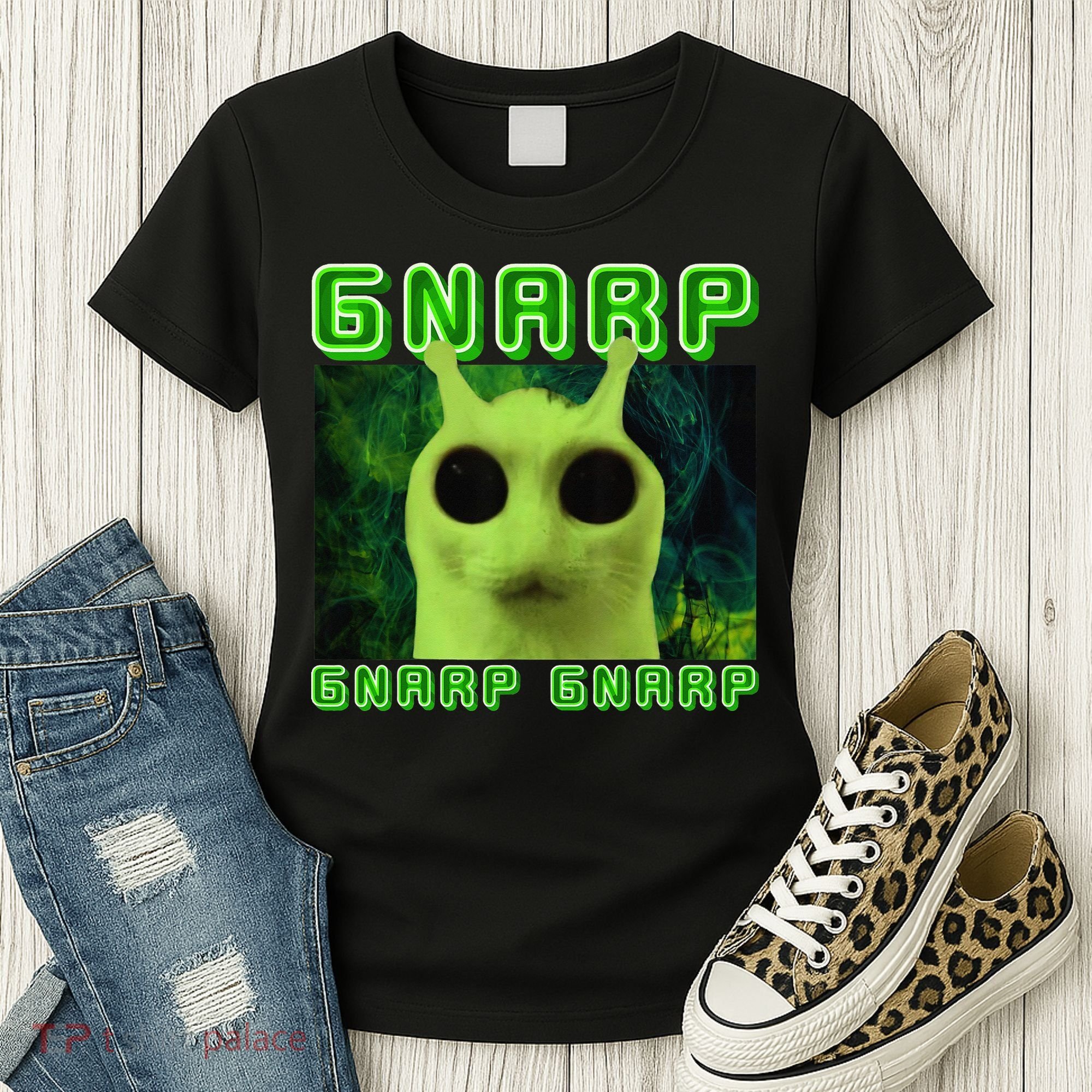 Gnarp Gnarp Cat Silly Alien Meme Cat Meme Brainrot Memes Women's T-Shirt