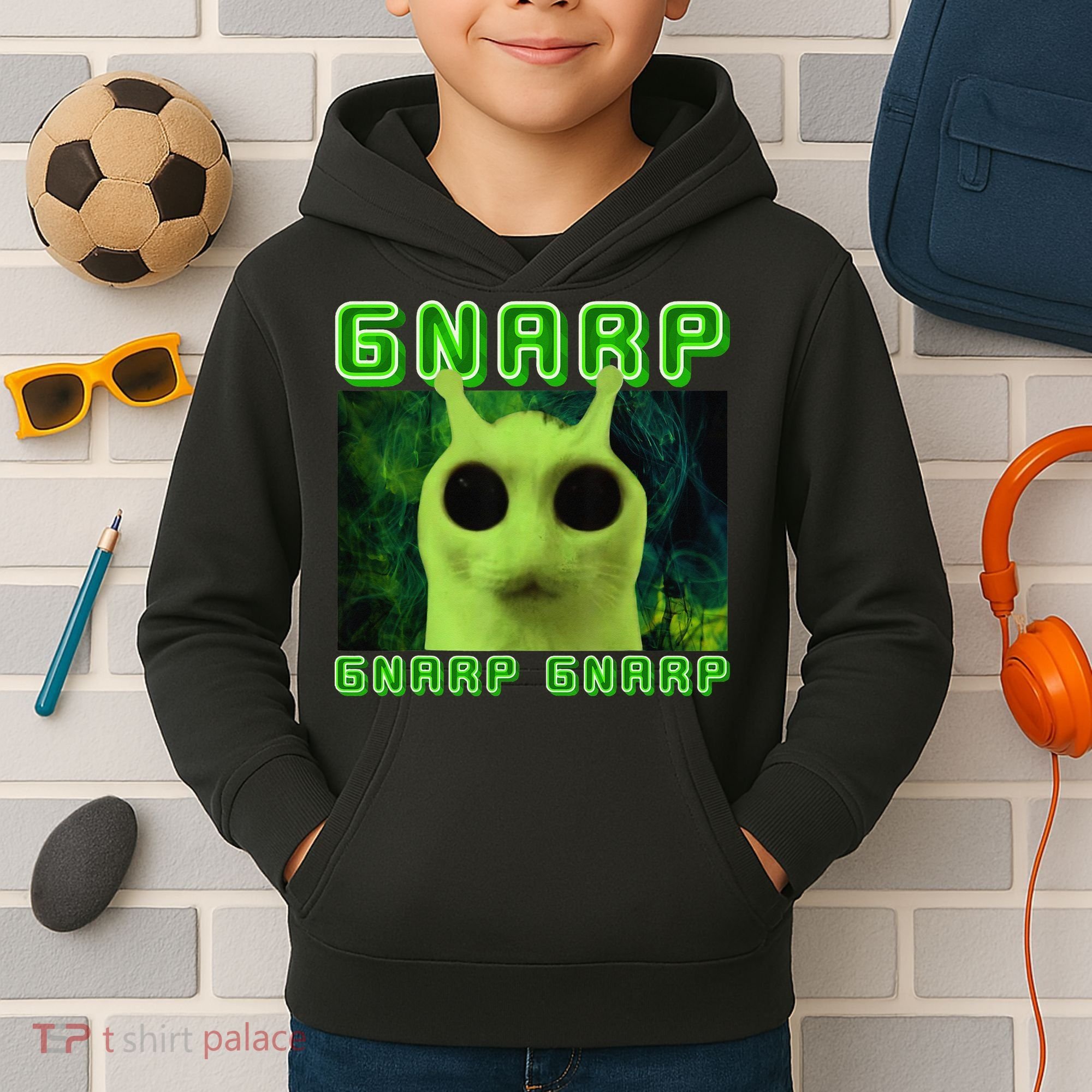 Gnarp Gnarp Cat Silly Alien Meme Cat Meme Brainrot Memes Kids Hoodie