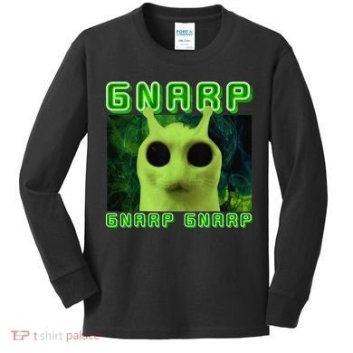 Gnarp Gnarp Cat Silly Alien Meme Cat Meme Brainrot Memes Kids Long Sleeve Shirt