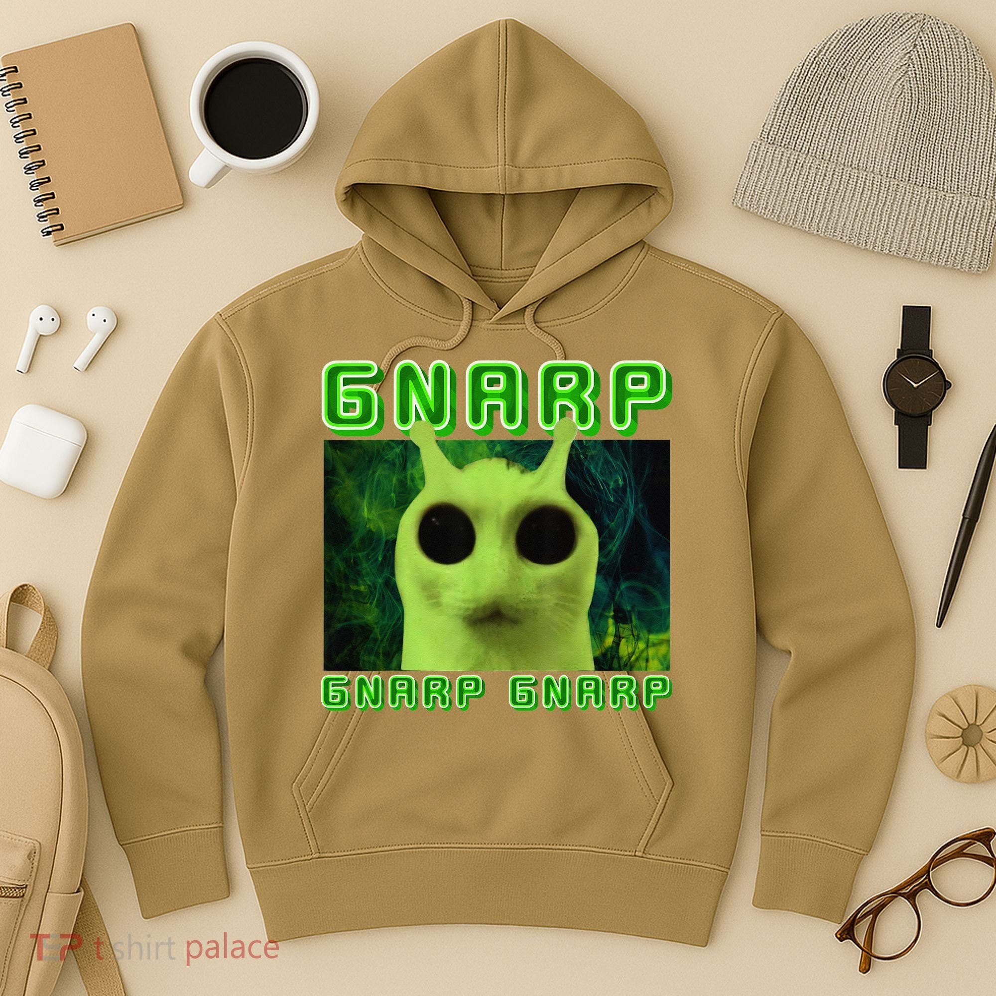 Gnarp Gnarp Cat Silly Alien Meme Cat Meme Brainrot Memes Hoodie