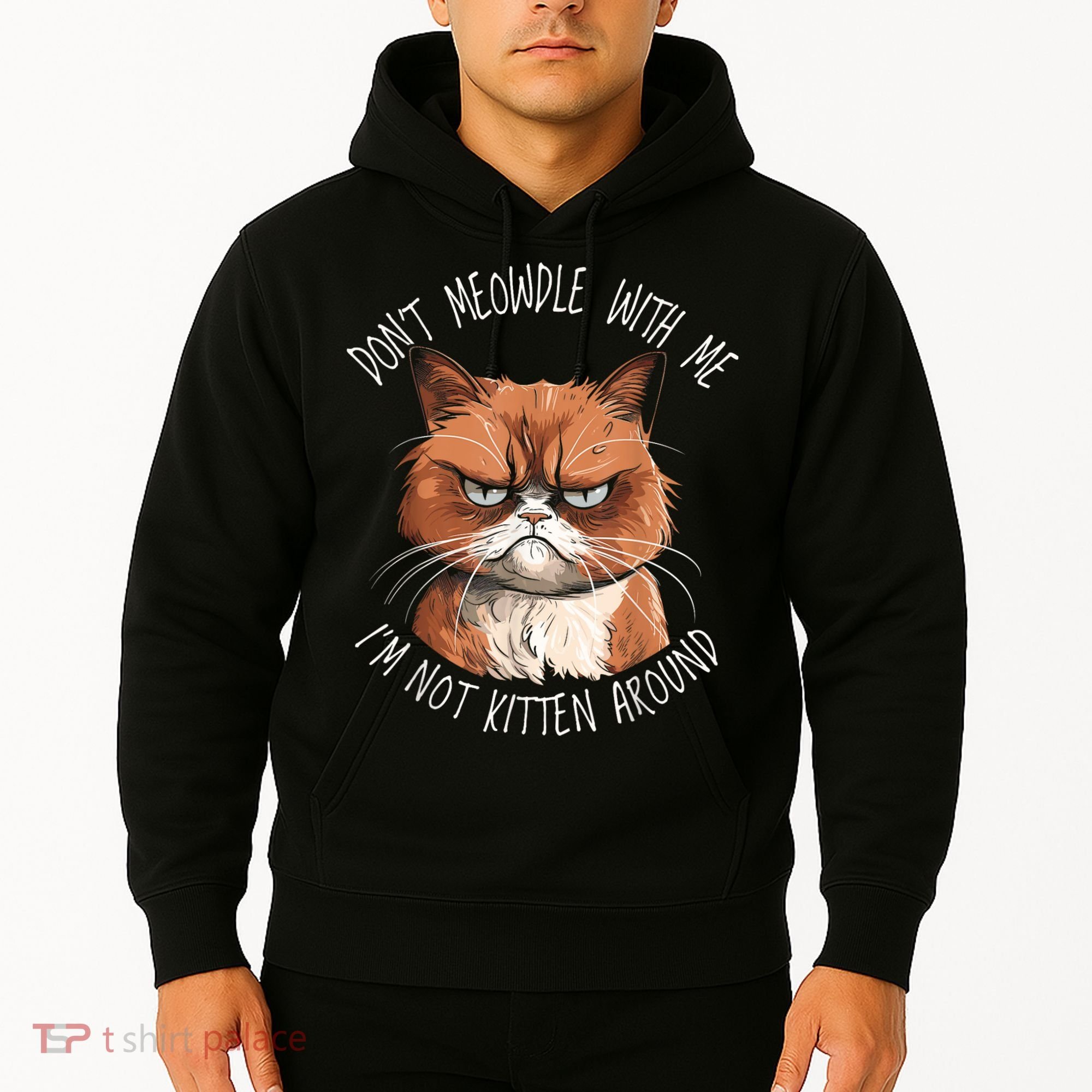 Grumpy Ginger Cat DonT Meowdl With Me IM Not Kitten Around Hoodie