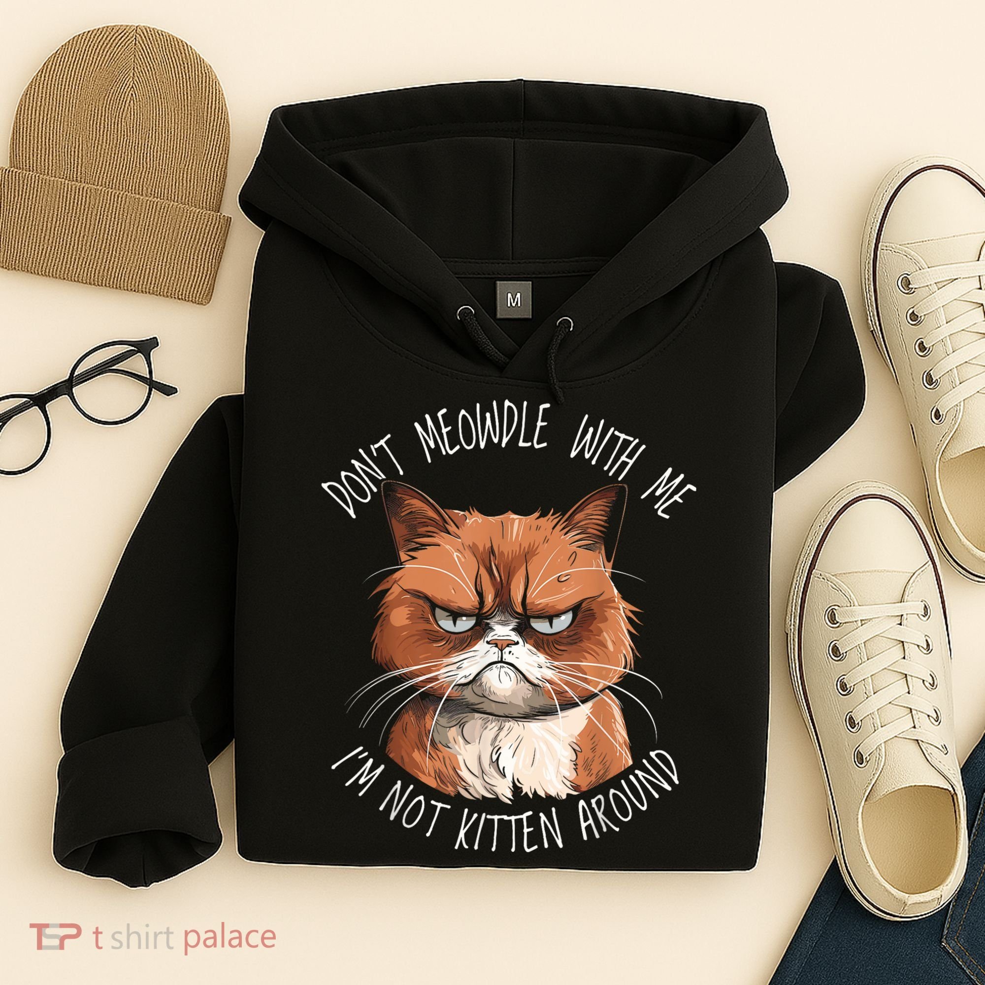 Grumpy Ginger Cat DonT Meowdl With Me IM Not Kitten Around Hoodie