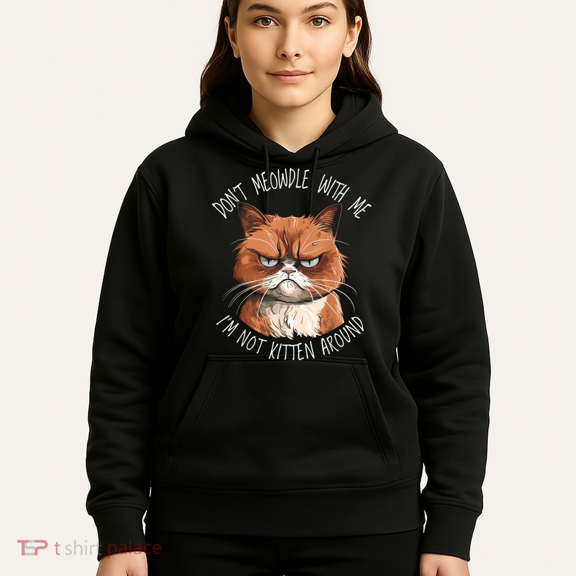 Grumpy Ginger Cat DonT Meowdl With Me IM Not Kitten Around Hoodie