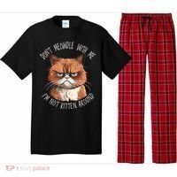 Grumpy Ginger Cat DonT Meowdl With Me IM Not Kitten Around Pajama Set thumb 0
