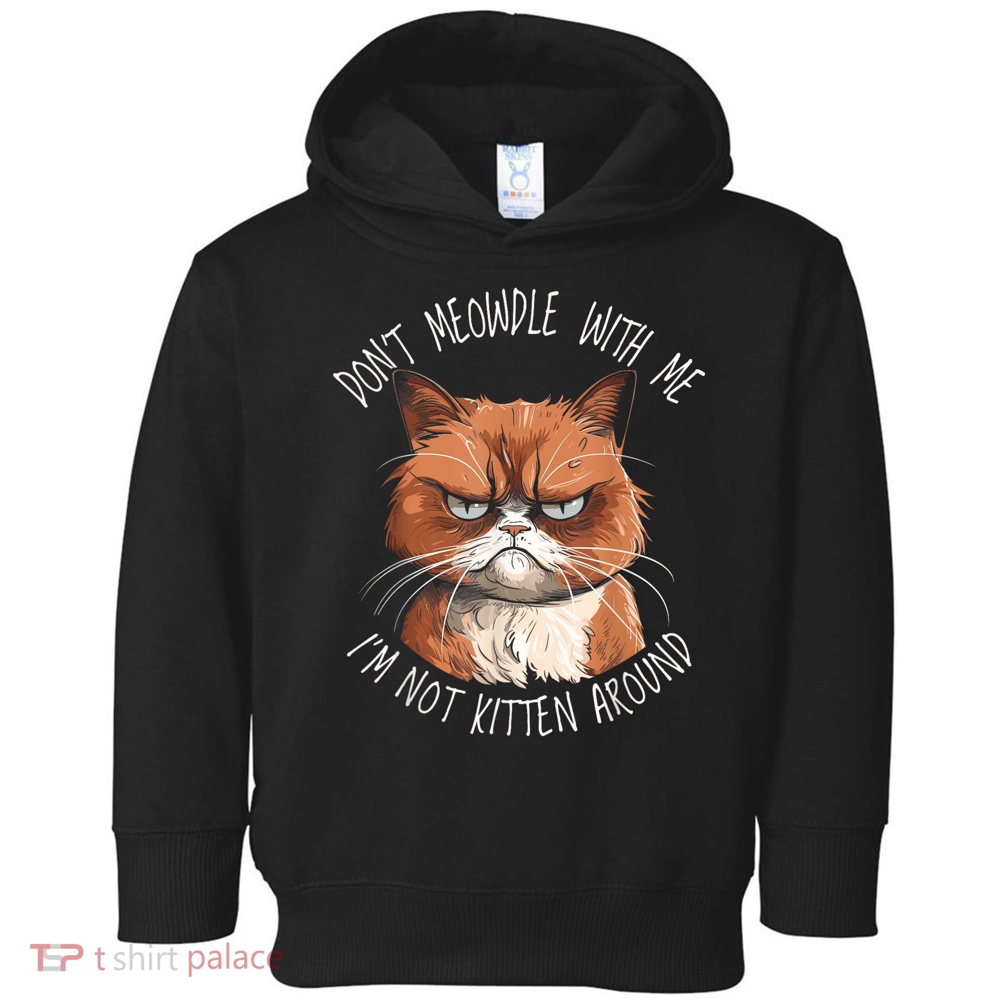Grumpy Ginger Cat DonT Meowdl With Me IM Not Kitten Around Toddler Hoodie