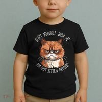 Grumpy Ginger Cat DonT Meowdl With Me IM Not Kitten Around Toddler T-Shirt thumb 2