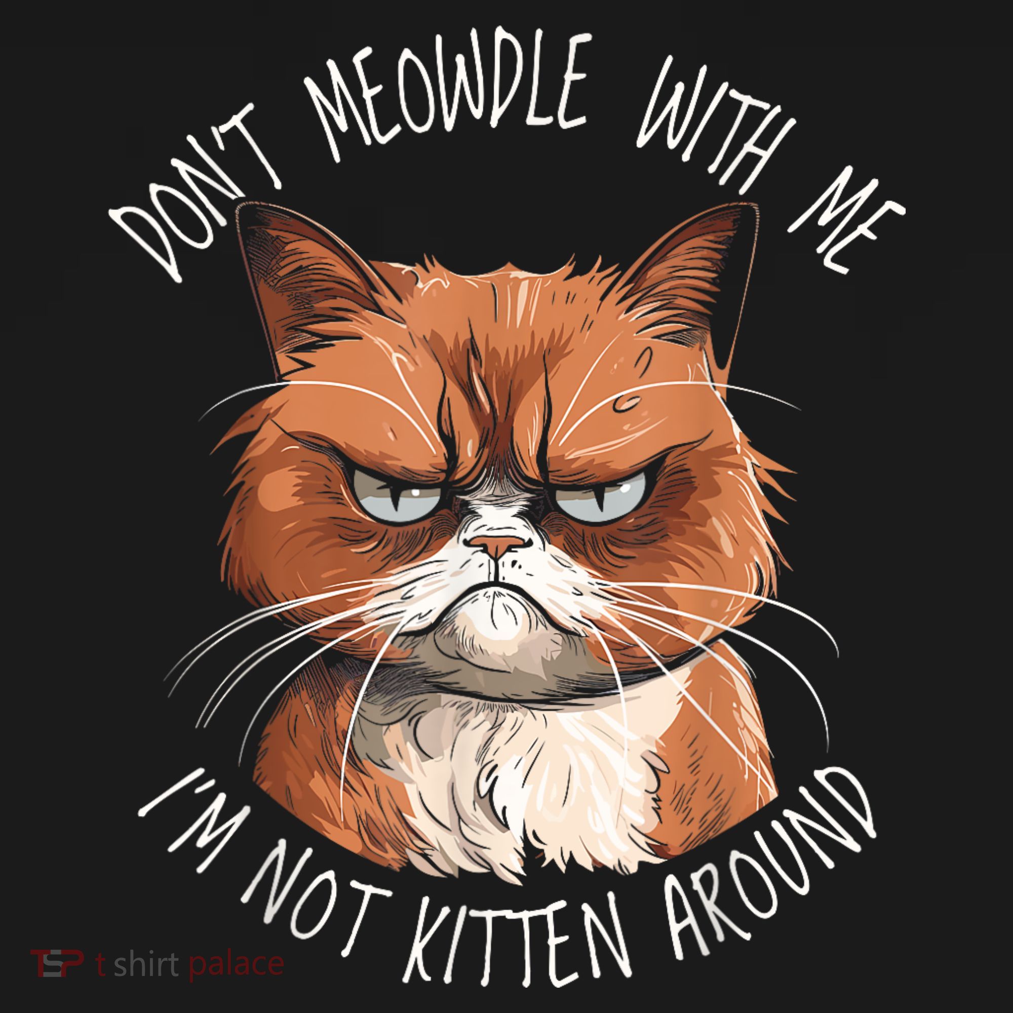 Grumpy Ginger Cat DonT Meowdl With Me IM Not Kitten Around Toddler T-Shirt