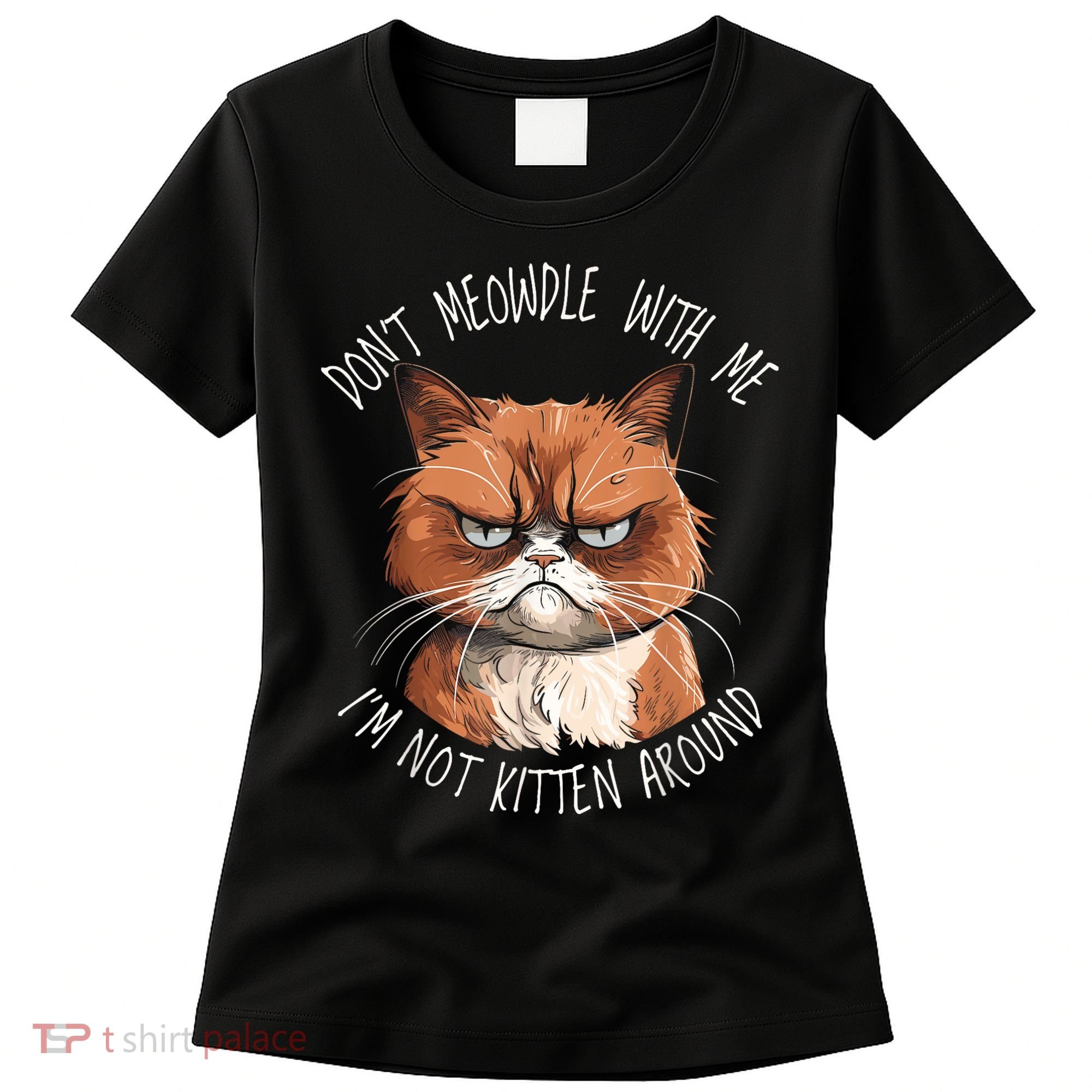 Grumpy Ginger Cat DonT Meowdl With Me IM Not Kitten Around Women's T-Shirt