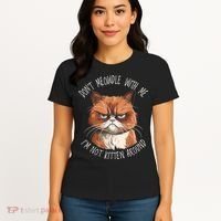 Grumpy Ginger Cat DonT Meowdl With Me IM Not Kitten Around Women's T-Shirt thumb 4