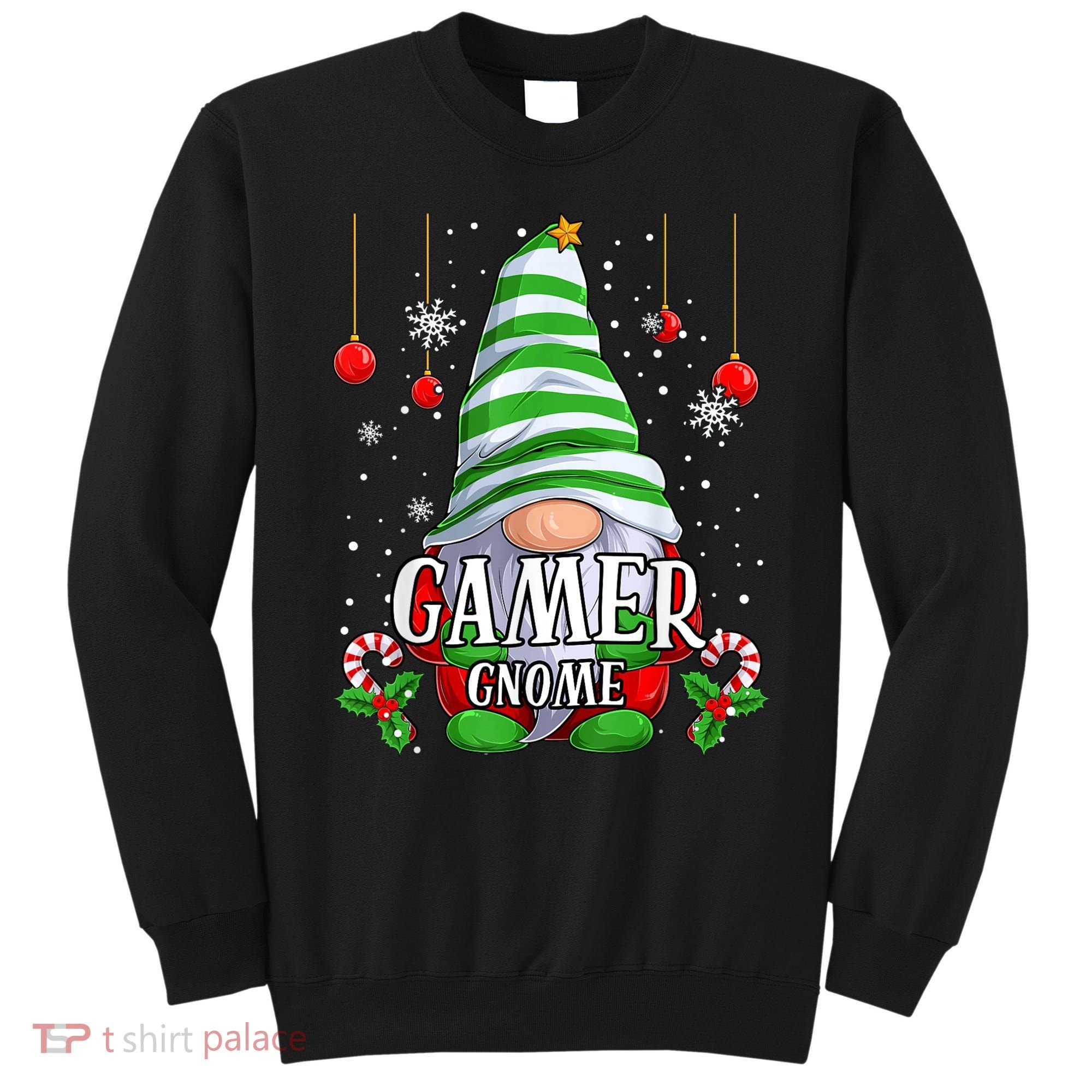Gamer Gnome Christmas Pajamas Matching Family Group Sweatshirt