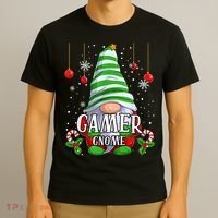 Gamer Gnome Christmas Pajamas Matching Family Group T-Shirt thumb 3