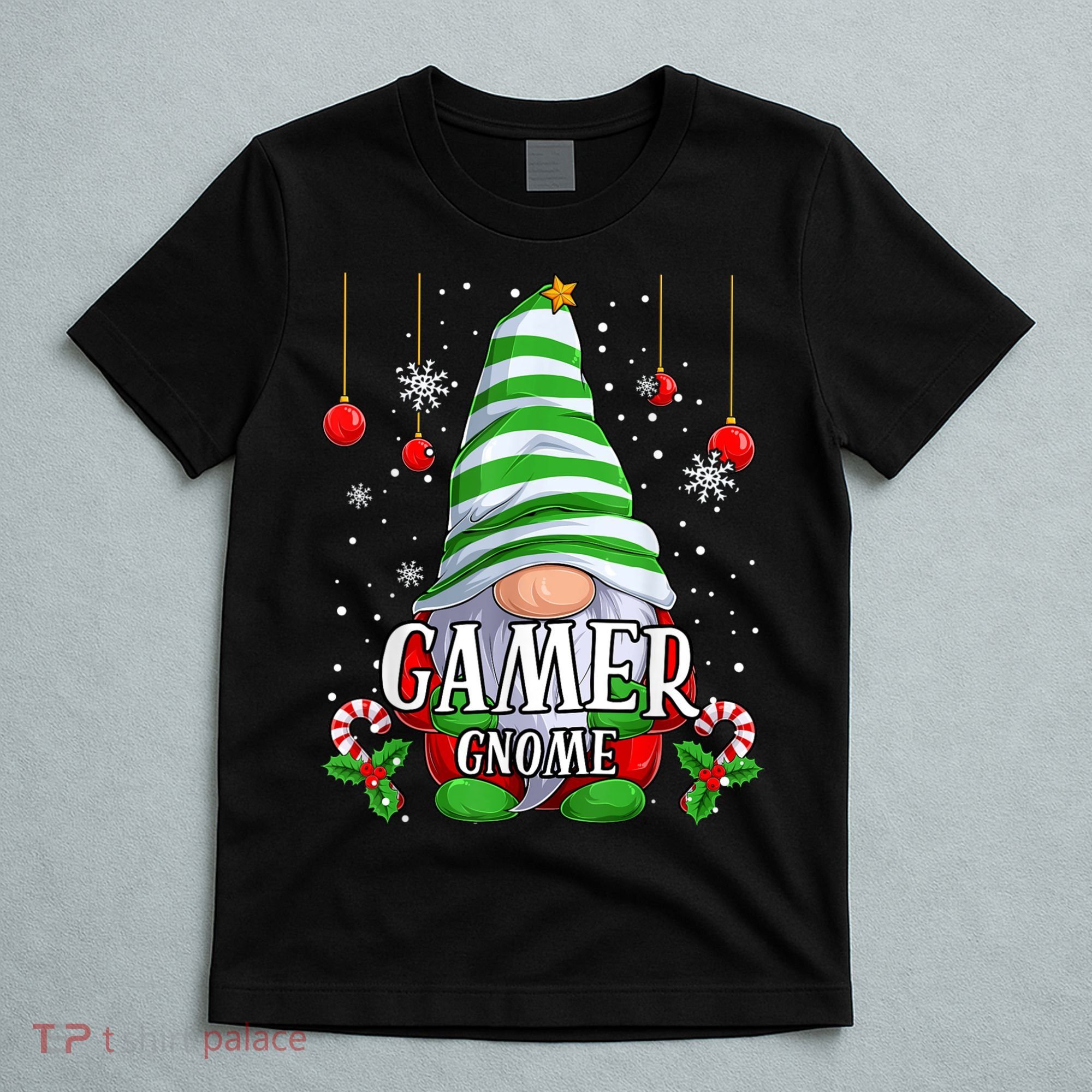 Gamer Gnome Christmas Pajamas Matching Family Group T-Shirt