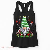 Gamer Gnome Christmas Pajamas Matching Family Group Women's Tank Top thumb 0