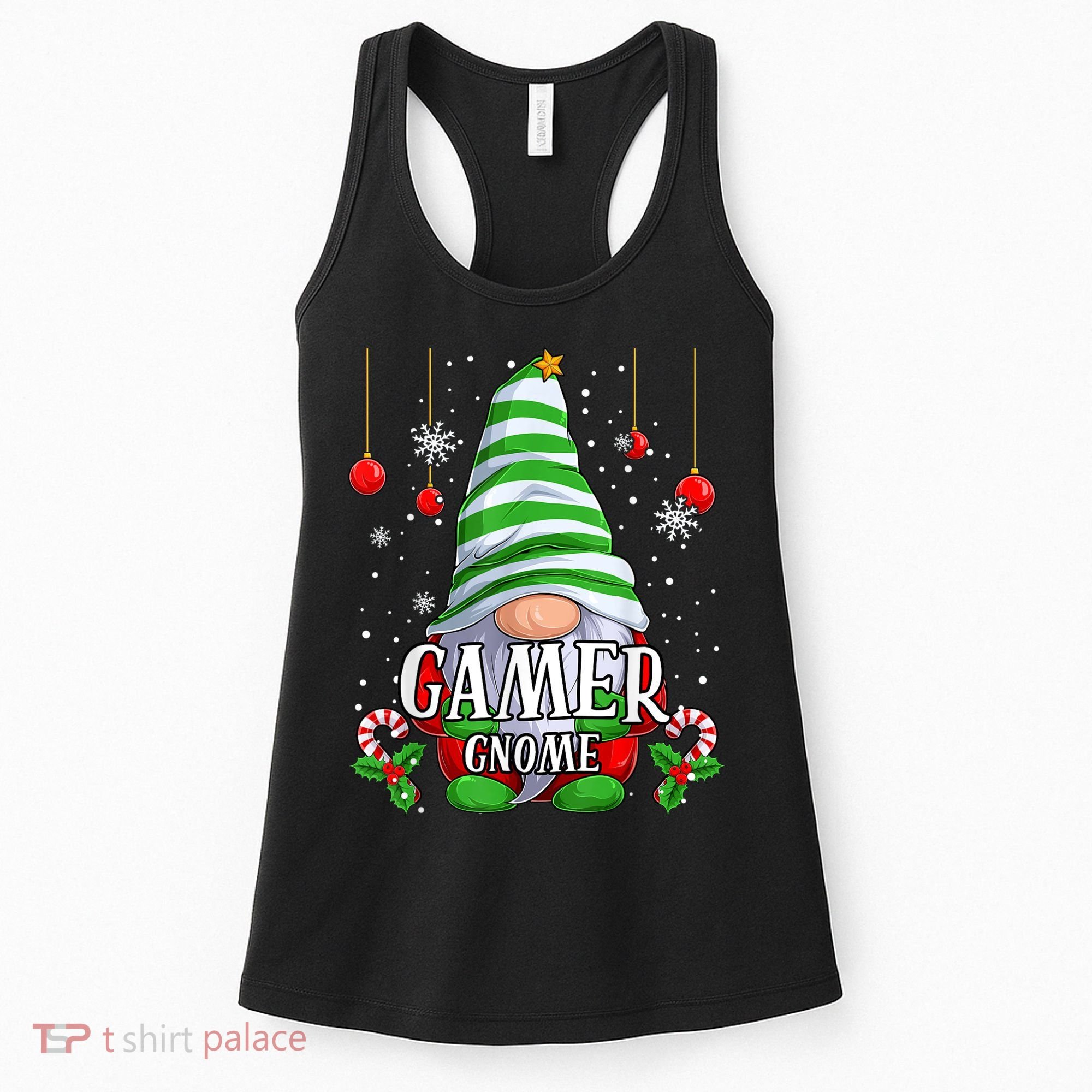 Gamer Gnome Christmas Pajamas Matching Family Group Women's Tank Top