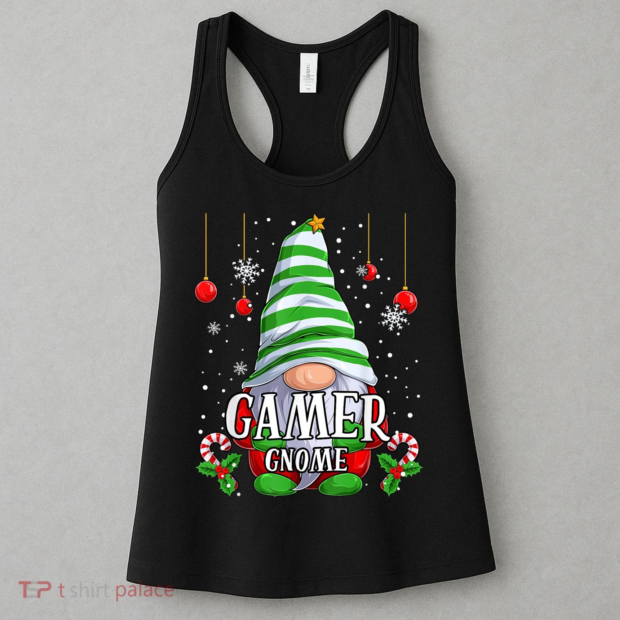 Gamer Gnome Christmas Pajamas Matching Family Group Women's Tank Top