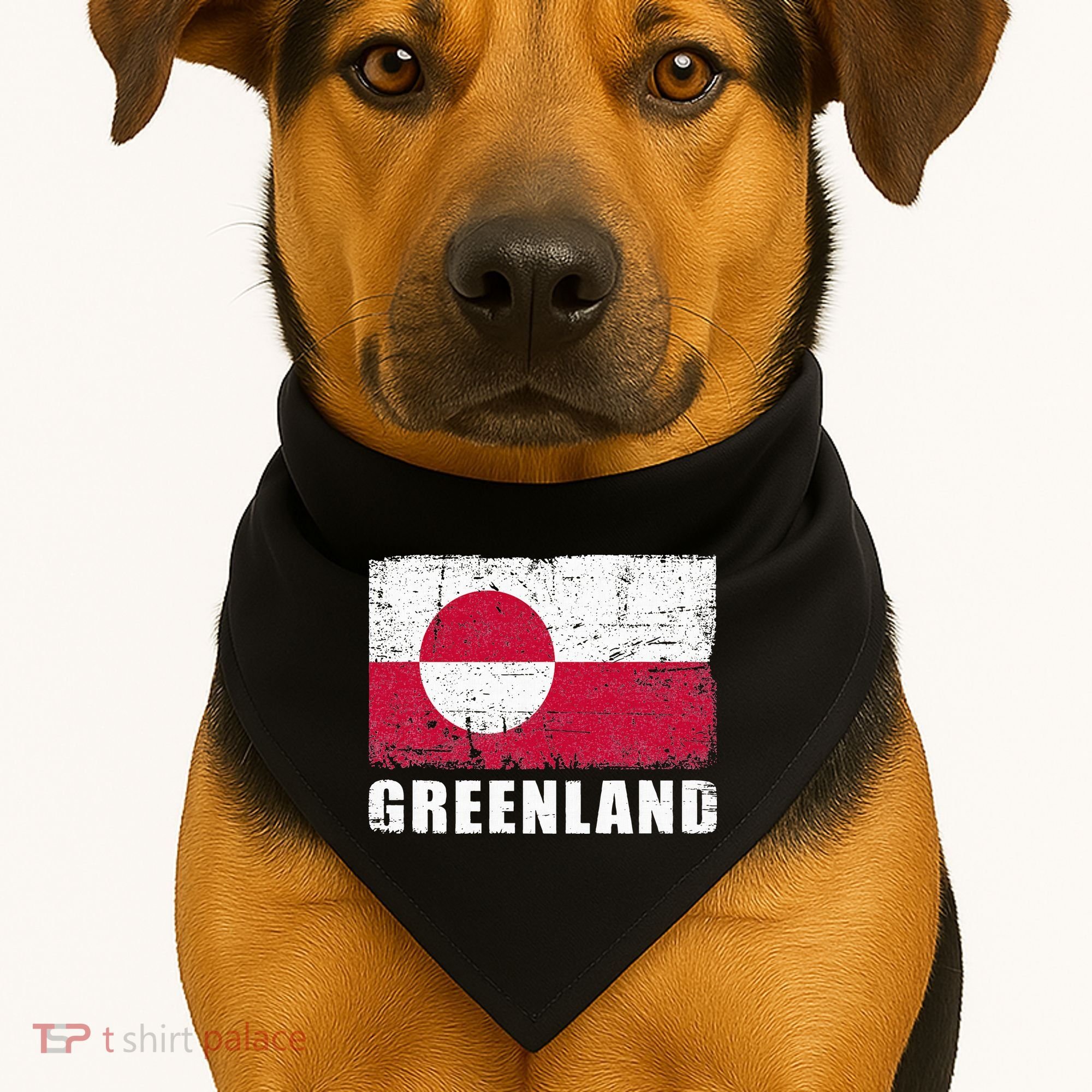 Greenland Grunge Country Flag USA-Made Doggie Bandana