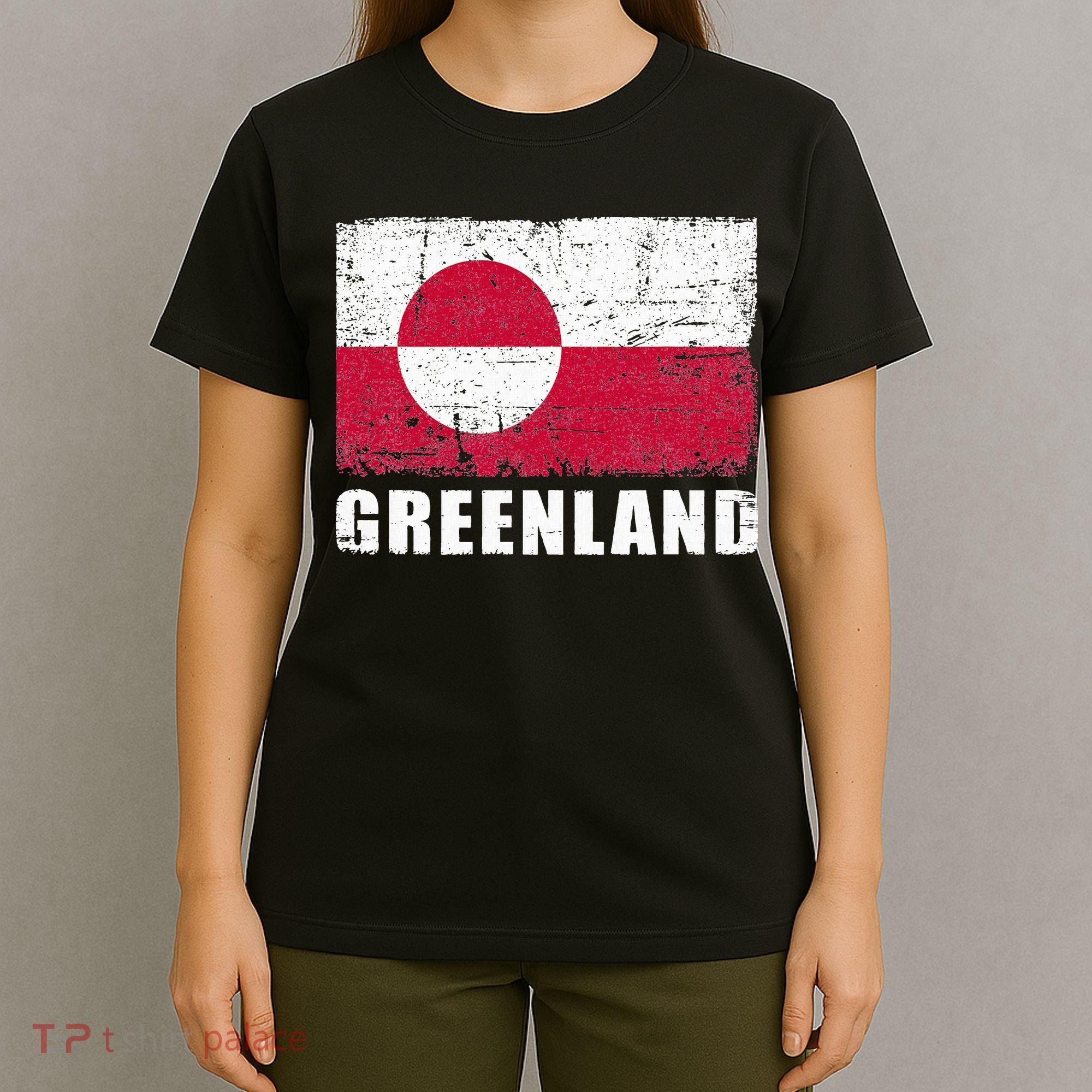 Greenland Grunge Country Flag T-Shirt