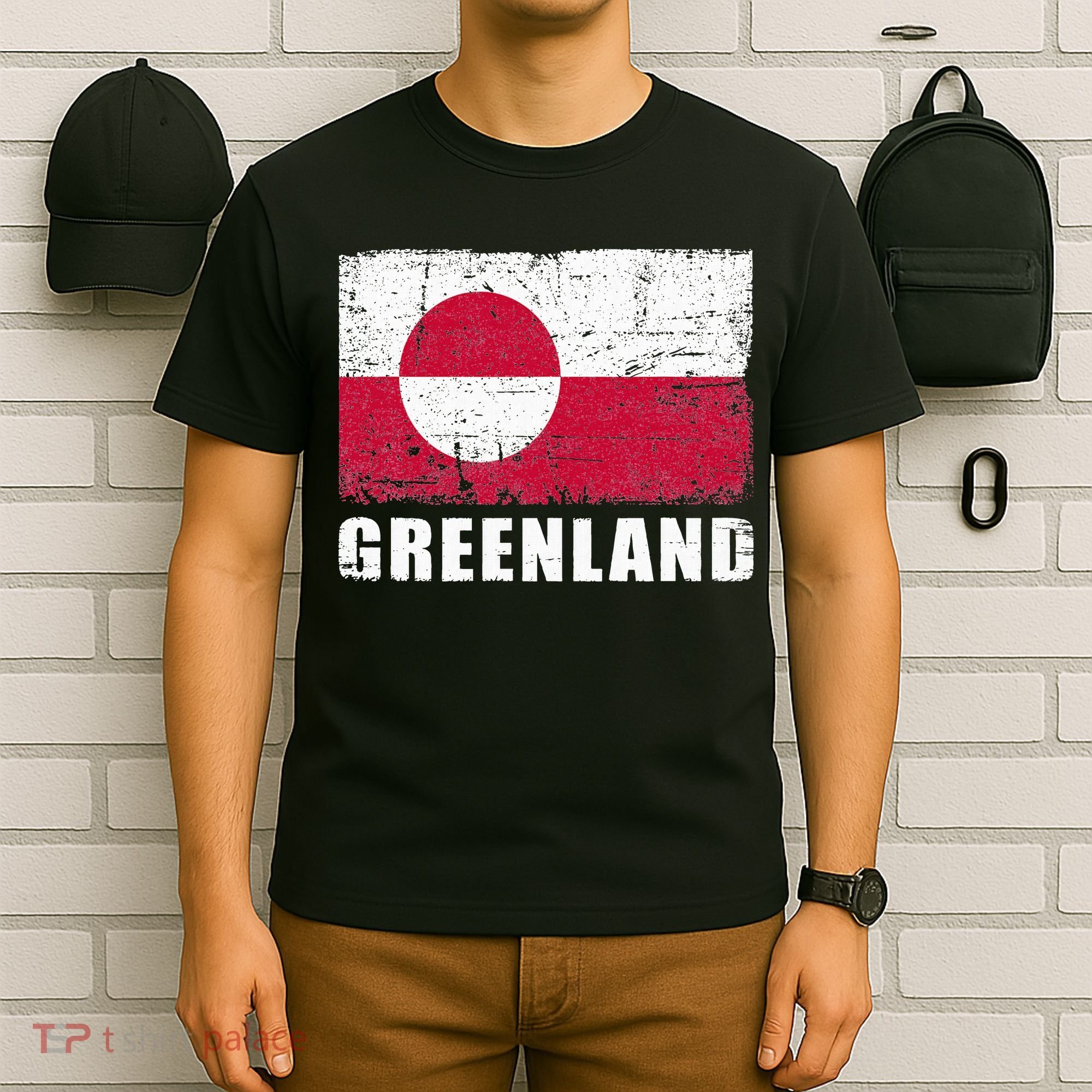 Greenland Grunge Country Flag T-Shirt