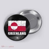 Greenland Grunge Country Flag Button thumb 0