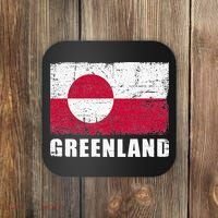 Greenland Grunge Country Flag Coaster thumb 0