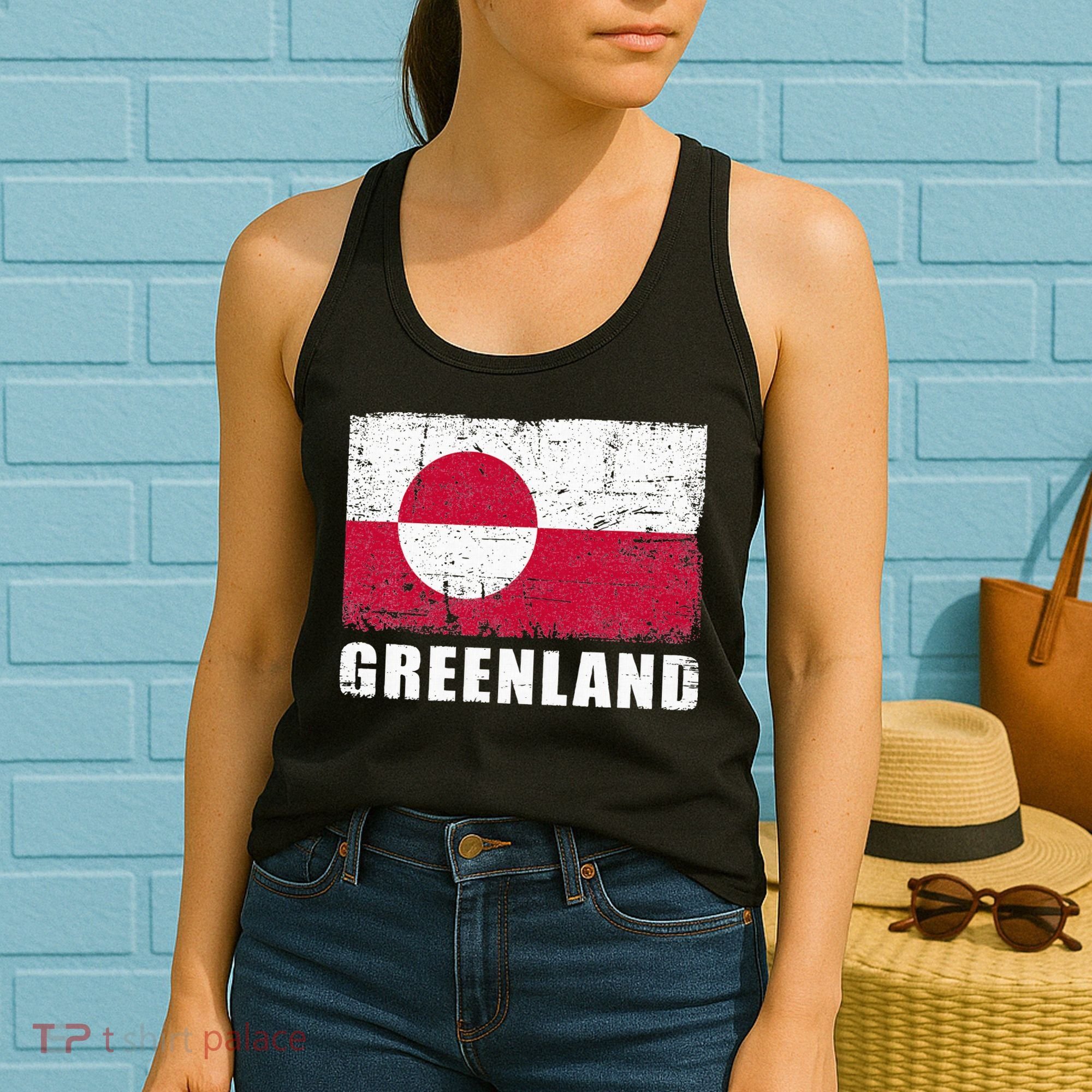 Greenland Grunge Country Flag Women's Tank Top