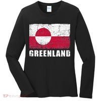 Greenland Grunge Country Flag Women's Long Sleeve Shirt thumb 0