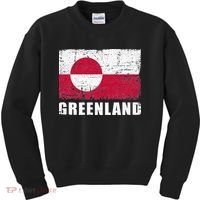 Greenland Grunge Country Flag Kids Sweatshirt thumb 0