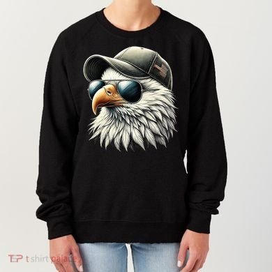  Great Gift Cool Face Eagle With Sunglasses Usa Bald Eagle Flying Bird Women's Sweatshirt