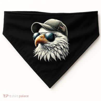  Great Gift Cool Face Eagle With Sunglasses Usa Bald Eagle Flying Bird USA-Made Doggie Bandana