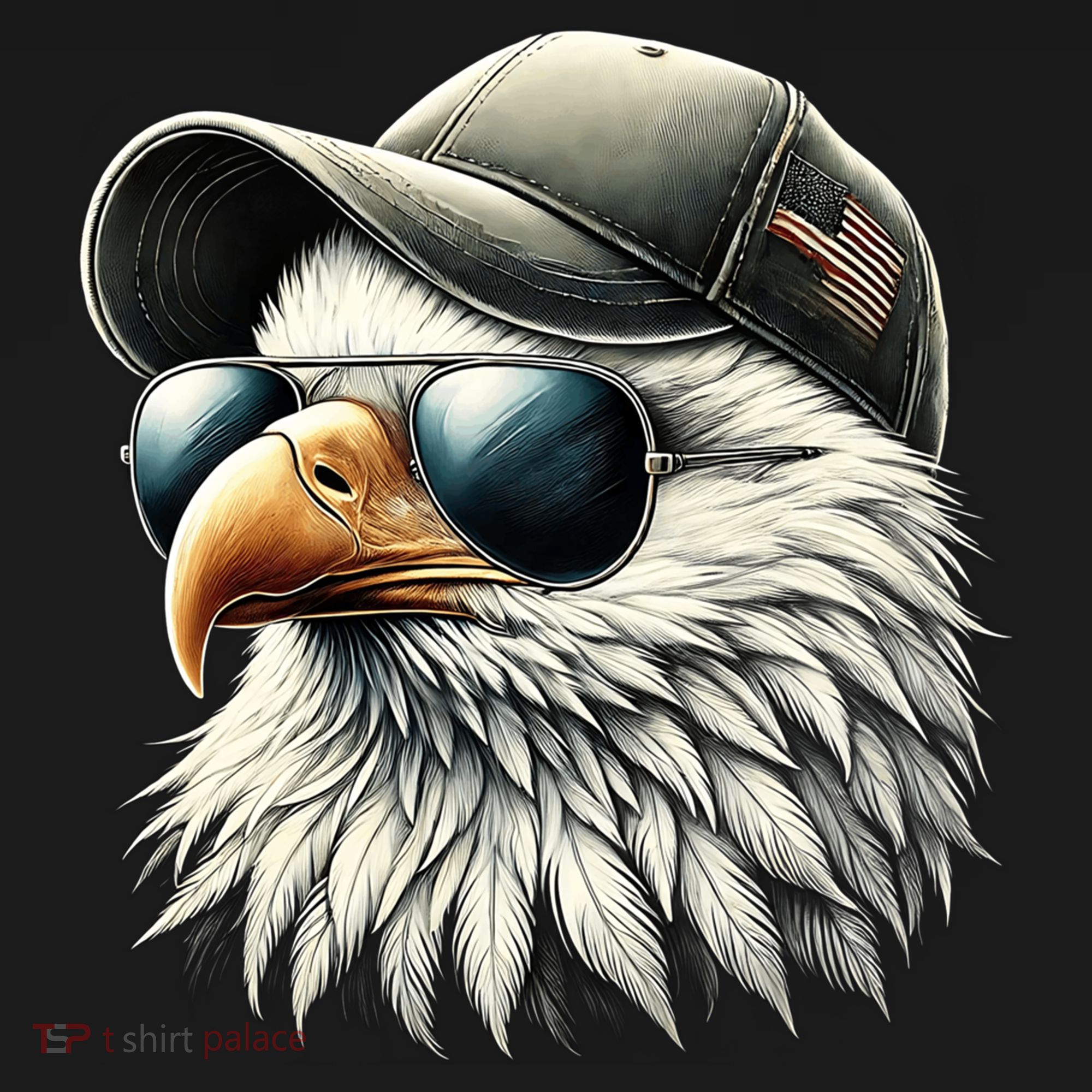  Great Gift Cool Face Eagle With Sunglasses Usa Bald Eagle Flying Bird USA-Made Doggie Bandana