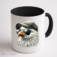 Great Gift Cool Face Eagle With Sunglasses Usa Bald Eagle Flying Bird Coffee Mug thumb 1