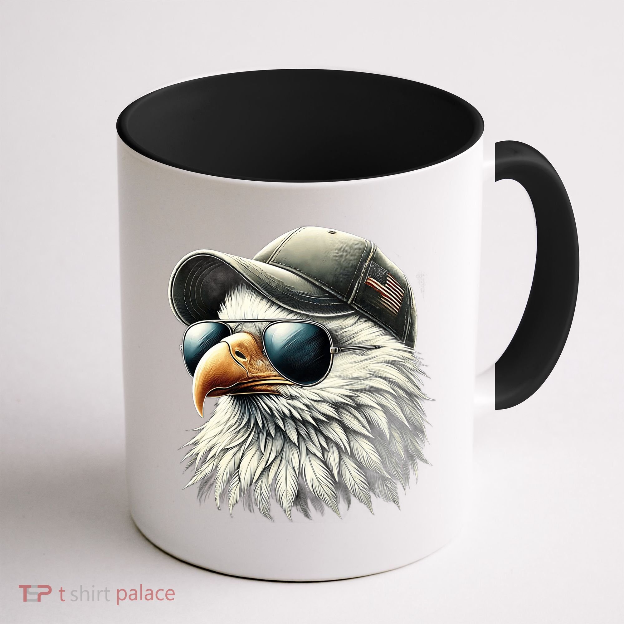  Great Gift Cool Face Eagle With Sunglasses Usa Bald Eagle Flying Bird Coffee Mug